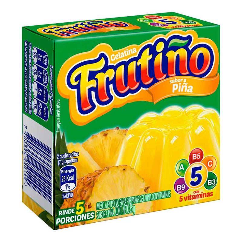 Gelatina Frutiño Piña Dulce 4 Sobres