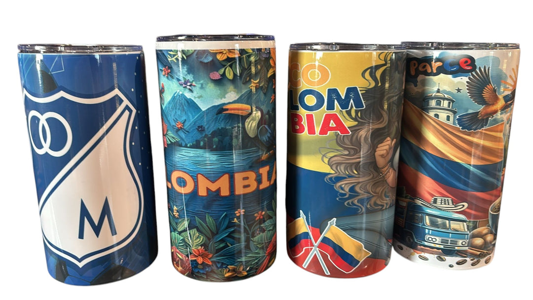 Termo acero inoxidable con estampado Colombiano
